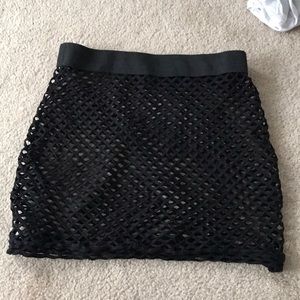 Fishnet mini skirt